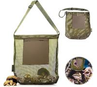 Bolsa de Recolección de Seta,Bolsa de setas,Bolsa de Caza de Hongos de Malla,Cesta de Setas de Tela Oxford Ajustable,mochila plegable,para acampar,viajes,senderismo,oliva
