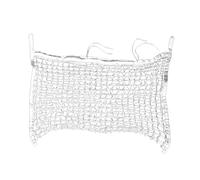 Bolsa de red de heno para caballos de alimentación lenta, gran capacidad, suministros ecuestres, 120 x 90 cm, color blanco
