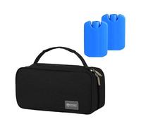 Bolsa de refrigeración compacta para leche materna con 2 bolsas de hielo reutilizables, maletín de viaje portátil para viajes de cuidados y silencio al aire libre, bolsa de hielo al aire libre