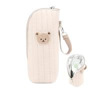 Bolsa De Refrigerador De Biberón - Bolso Térmico Con Diseño De Osos | Almacenamiento De Botellas Aisladas: Portador De Biberones De Algodón De 8x7x22cm Para Viajar, Cochecito, Alimentación Al Aire Lib