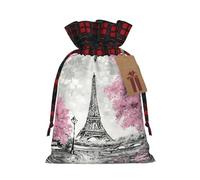 Bolsa de regalo artesanal de arpillera con cordón de la Torre de París, una elegante bolsa de regalo textil perfecta para cualquier ocasión