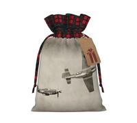 Bolsa de regalo artesanal de arpillera con cordón para aviones de la Segunda Guerra Mundial, una elegante bolsa de regalo textil perfecta para cualquier ocasión