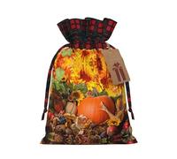 Bolsa de regalo artesanal de arpillera con cordón para el día de Acción de Gracias, una elegante bolsa de regalo textil perfecta para cualquier ocasión