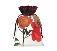 Bolsa de regalo bicolor de Papá Noel con diseño de flor de luna, ideal para envolver regalos y celebraciones festivas