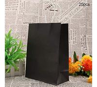 Bolsa De Regalo Bolsas De Compras De Papel Kraft Al Por Menor Caramelo Del Favor Del Caramelo De Chocolate Con Asa Para Bodas Compras 25 Pcs (Negro)
