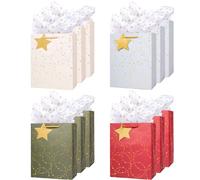 Bolsa de regalo, bolsas de regalo de papel con papel de seda y tarjetas de felicitación para familiares, amigos, profesores, cumpleaños, bodas, aniversarios, Navidad, agradecimiento, pequeñas empresas