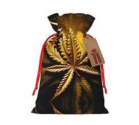 Bolsa de regalo con cordón con estampado de canna orado, regalo de vacaciones, decoración para suministros de fiesta de Navidad y Halloween, 8.3 x 11.8 pulgadas