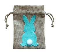 Bolsa de regalo con cordón de cola de conejo de Pascua con cordón de tela para bolsas de embalaje de caramelos, galletas, galletas, decoración para fiestas