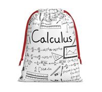 Bolsa de regalo con cordón de impresión de cálculo Geek Geek de matemáticas de 11.8 x 15.8 pulgadas con cierre de cinta roja para Halloween y Navidad, para adultos