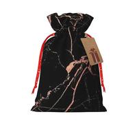 Bolsa de regalo con cordón de lino con estampado de mármol y oro rosa, se puede utilizar para regalos, reuniones, viajes, empacar galletas y dulces, etc