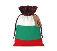 Bolsa de regalo con cordón de Navidad con estampado de bandera búlgara, necesidades de envoltura para bolsas de Navidad, regalos de fiesta