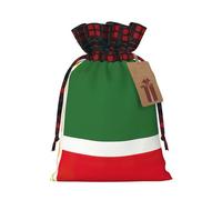 Bolsa de regalo con cordón de Navidad con estampado de bandera de la República de Chechenia, necesidades de envoltura para bolsas de Navidad, regalos de fiesta