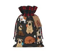 Bolsa de regalo con cordón de Navidad con estampado de corgi, para envolver bolsas de Navidad, regalos de fiesta