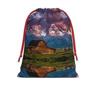 Bolsa de regalo con cordón de Navidad impresa de National Park, una opción conveniente para empaquetar pequeños regalos