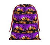 Bolsa de regalo con cordón para Halloween, búho, fantasma, calabaza, con lazo rojo, suave y elegante para Navidad, Halloween, se adapta a tarjetas de caramelos