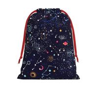 Bolsa de regalo con cordón para impresión de mapa de constelaciones de estrellas con cinta roja, suave y elegante para Navidad, Halloween, se adapta a tarjetas de caramelos