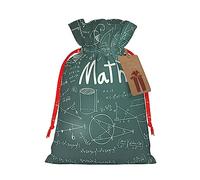 Bolsa de regalo con cordón para lecciones de matemáticas, bolsa de regalo artística de tela de Navidad, encantadora bolsa de arpillera para todas las ocasiones