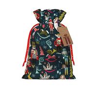 Bolsa de regalo con cordón, para mujer, cascanueces, ballet, danza, lona, bolsas de regalo, bolsas de regalo para Navidad, 12 x 8 pulgadas