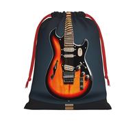 Bolsa de regalo con cordón para regalo de guitarras eléctricas naranjas, recuerdos de fiesta, cumpleaños, almacenamiento diario, oficina, decoración del hogar