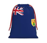 Bolsa de regalo con cordón para regalo, diseño de bandera de las Islas Turcas y Caicos, reutilizable, decoración festiva, recuerdo de fiesta, bolsa de almacenamiento diario