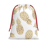 Bolsa de regalo con cordón para regalo, diseño de piña dorada, recuerdos de fiesta, cumpleaños, almacenamiento diario, oficina, decoración del hogar