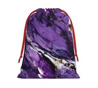 Bolsa de regalo con cordón reutilizable con estampado de mármol morado para fiestas, regalos de cumpleaños