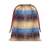 Bolsa de regalo con cordón suave con estampado de gotas de lluvia en vidrio, con cinta roja, duradera para Navidad, Halloween, regalo para adultos