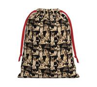 Bolsa de regalo con cordón suave con estampado de perro pastor alemán con cinta roja, duradera para Navidad, Halloween, regalo para adultos