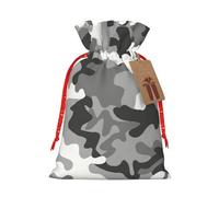 Bolsa de regalo con cordón y estampado de camuflaje digital para bodas, fiestas, cumpleaños, bolsa de regalo única, bolsa de lona reutilizable, 1 pieza mediana