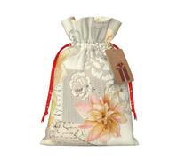 Bolsa de regalo con cordón y estampado de flores amarillas claras para bodas, fiestas, cumpleaños, bolsa de regalo única, bolsa de lona reutilizable, 1 pieza pequeña