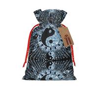 Bolsa de regalo con correa de cáñamo con diagrama de Ying Yang, bolsa de cordón para Navidad, cumpleaños, fiesta de cumpleaños