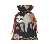 Bolsa de regalo con correa de cáñamo con diseño de perezoso «Follow Your Dreams»