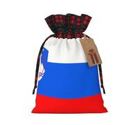 Bolsa de regalo con diseño de bandera de Eslovenia con cordón de dos colores, ideal para Navidad, cumpleaños