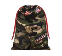 Bolsa de regalo con diseño de banderas americanas de camuflaje, reutilizable, para fiestas, cumpleaños, bodas, uso diario