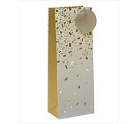 Bolsa de regalo con diseño de botella plateada y dorada con etiqueta para envolver regalos Essentials 689089