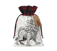 Bolsa de regalo con estampado de animales mitológicos con cordón de 8.3 x 11.8 pulgadas, decoración de fiesta de Navidad