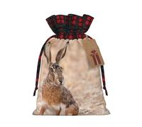 Bolsa de regalo con estampado de conejo curioso, bolsa de regalo de arpillera con bloqueo de color perfecto