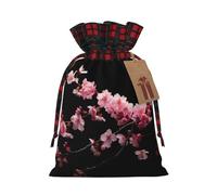 Bolsa de regalo con estampado de flores de cerezo japonés, reutilizable, para fiestas de Navidad, bodas
