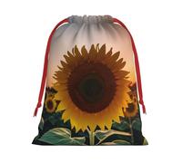 Bolsa de regalo con estampado de girasol y puesta de sol reutilizable para regalos de fiesta de vacaciones, regalos de cumpleaños