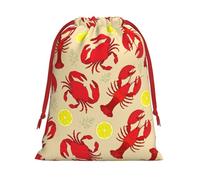 Bolsa de regalo con estampado de langosta y cangrejo con cordón, recuerdos de fiesta, cumpleaños, almacenamiento diario, oficina, decoración del hogar