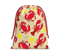 Bolsa de regalo con estampado de langosta y cangrejo con cordón, recuerdos de fiesta, cumpleaños, almacenamiento diario, oficina, decoración del hogar
