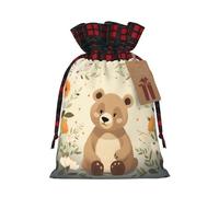 Bolsa de regalo con estampado de oso perdido de 8.3 x 11.8 pulgadas, decoración de fiesta de Navidad