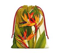 Bolsa de regalo con estampado de pájaro tropical del paraíso con cordón, regalos de fiesta, cumpleaños, almacenamiento diario, oficina, decoración del hogar