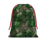 Bolsa de regalo con estampado de serpiente verde con cordón, recuerdos de fiesta, cumpleaños, almacenamiento diario, oficina, decoración del hogar