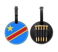 Bolsa De Regalo Con Soporte Para Tees De Golf Incluye 5 Tees Para Pelotas De Golf Con La Bandera De La República Democrática Del Congo Impresa Para Golfistas Mujeres Hombres Para El Día Del Padre
