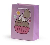Bolsa de regalo con tarjeta incluida - Pusheen el gato - Cupcake - M, 23 cm