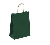 Bolsa de regalo de 10/30/50 fiestas, bolsa de compras de papel kraft reciclable, para Navidad, boda, caramelos, bolsa de regalo, bolsa de embalaje de entrega (verde oscuro, 15 x 21 cm, 10 unidades)