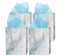 Bolsa de regalo de 4 piezas con hojas de papel de regalo, inspirador, cuadrado, de papel, para cumpleaños y almacenamiento de regalos