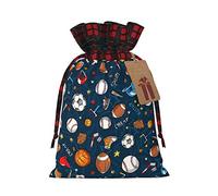 Bolsa de regalo de arpillera artesanal con cordón, para béisbol, baloncesto, fútbol, hockey, una elegante bolsa de regalo de tela perfecta para cualquier ocasión