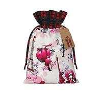 Bolsa de regalo de arpillera con cordón ajustable de la Torre Eiffel de París: una bolsa de regalo de Navidad reutilizable para todas tus necesidades de celebración